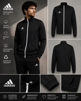 adidas Entrada 22 Trainingsjacke Herren Schwarz Track Jacket HB0573 Gr. S Neu
