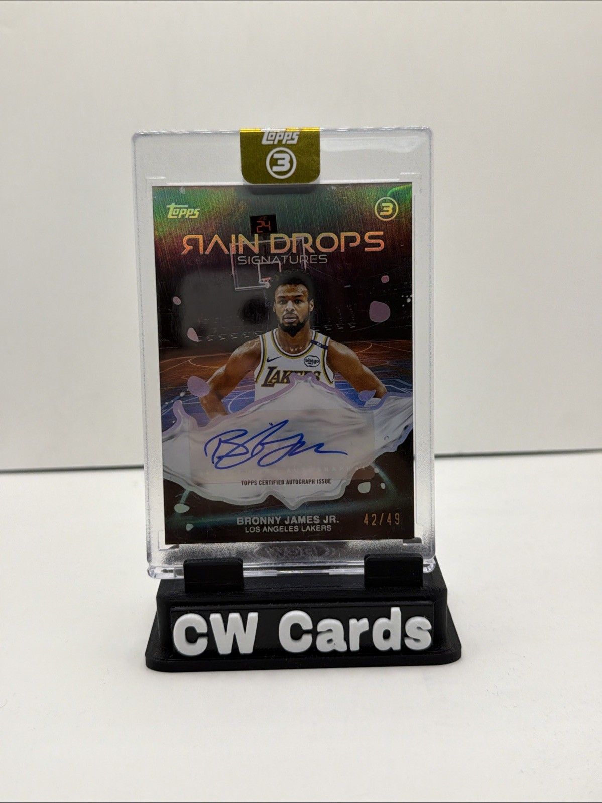 Bronny James 2026 Topps 3 Rain Drops Signatures Auto /49