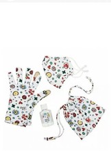 Brighton Love Sparkle 4 pc Set Mask Glove Sanitizer Bag Adorable Pattern NEW