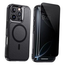 Magnetic Case, with 2 Pcs Screen Protector for iPhone 16 Pro Max Privacy