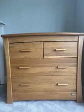 Mamas and Papas Ocean Solid Oak Cot Bed & Baby Changer / Chest of Drawers Set