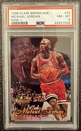 1996 FLAIR SHOWCASE ROW 1 #23 MICHAEL JORDAN PSA 8 🔥 BULLS S7