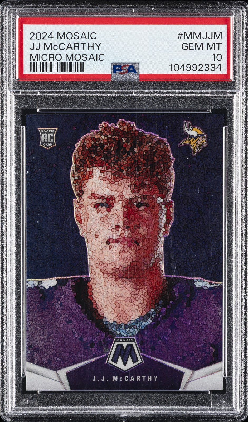 2024 PANINI MOSAIC MICRO MOSAIC #MMJJM JJ MCCARTHY PSA 10