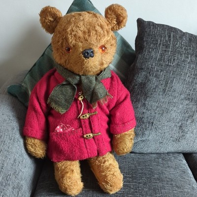 Vintage großer Teddybär Handarbeit in Paddington Bear, über 60 Jahre alt. 