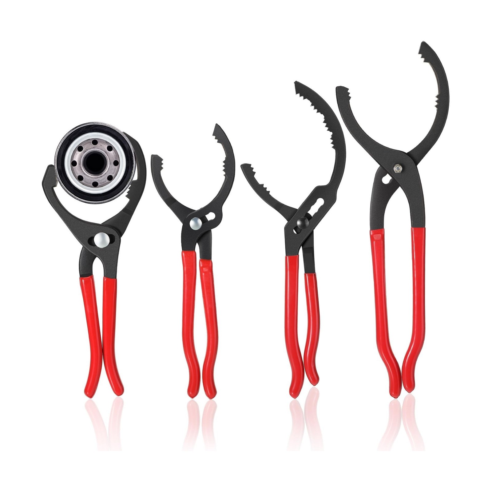 Lothee 4 Pieces Oil Filter Wrench Set, 10'' 12'' 14'' 16'' Oil Filt... Fast Ship