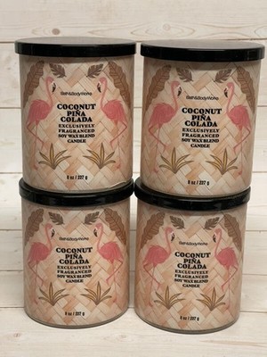 Bath & Body Works Coconut Pina Colada Single Wick Candles x4