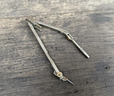 Vintage SJ Zeicheninstrument Technischer Bleistift Zeichenkompass mit Kniegelenk