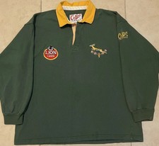 Vtg 90s South Africa Springboks Rugby Shirt XL 1992/95 Union Lion Lager Jersey
