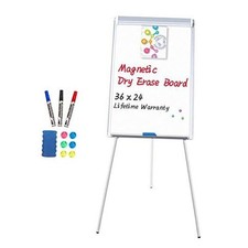 Easel White Board - Magnetic Tripod Whiteboard Portable Dry 36 x 24 Silver