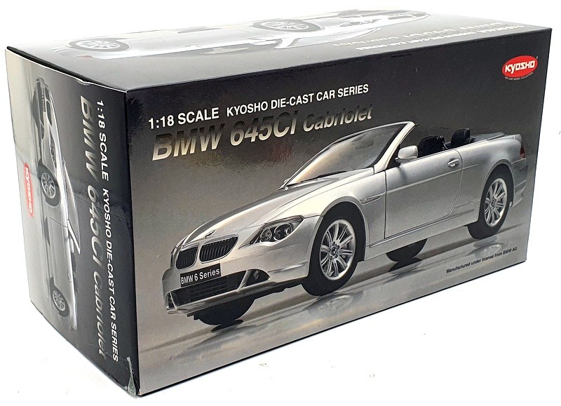 Kyosho 1/18 Scale Diecast 08702S - BMW 645Ci Cabriolet - Silver | eBay