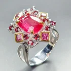 Charming gift jewelry Ruby Ring 925 Sterling Silver Size 8 /R463583