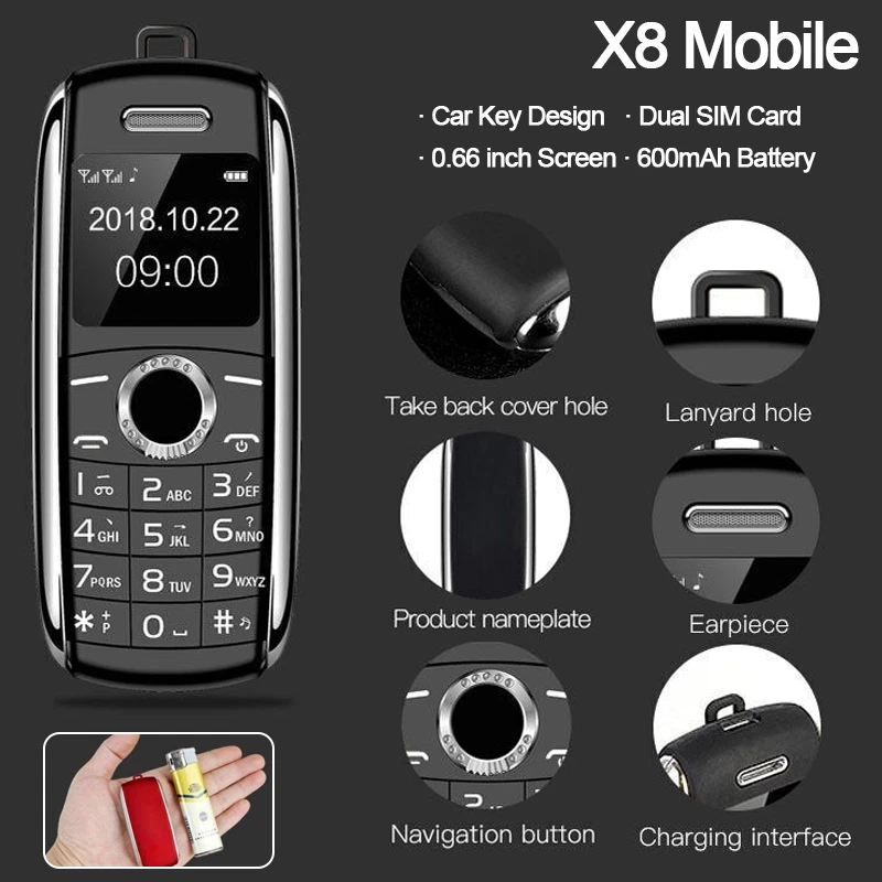 Ohne Vertrag Super Mini Handy Kleinstes echtes Telefon Bluetooth GSM Dual SIM - Bild 3 von 4