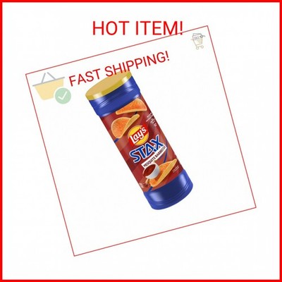 Lay s Stax Potato Crisps Chips, Mesquite BBQ, Gluten Free, 5.5 Oz Canister Pack