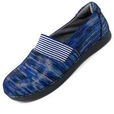 Alegria 8-8.5US 39EU Slip On Clogs Shoes Loafers Blue Leather Galaxy Comfort