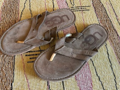 Ugg Flip Flops Brown Suede 12 | eBay display picture 2