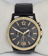 Men's Caravelle New York by Bulova 45A119 Gunmetal Finish Chronograph Watch 12