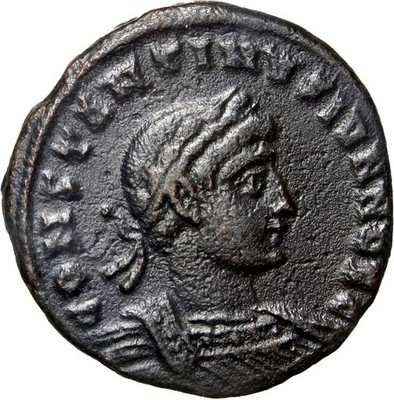 Constantius II Caesar Follis Alexandria Two Standards SMALB RIC 60 Good VF