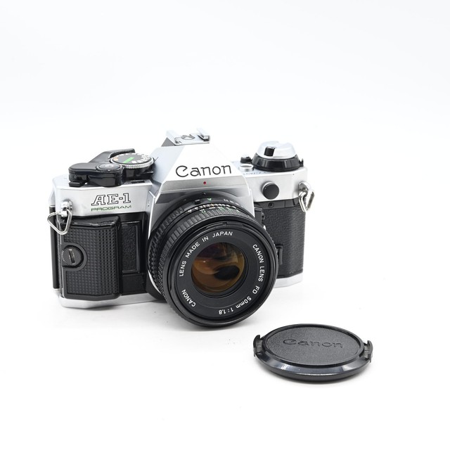 Canon AE-1 Program SLR Film Camera Kit w/ FD 50mm f1.8 Lens #491