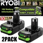 2 PACK 2.0Ah For RYOBI 18V Battery One Plus Compact Lithium-Ion P190 P192