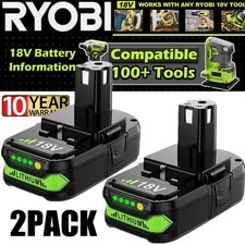 2 PACK 2.0Ah For RYOBI 18V Battery One Plus Compact Lithium-Ion P190 P192