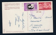PANAMA Sc.C153+C184(hospital),ppc Hilton Hotel 1958 to Switzerland,Mi.447+486
