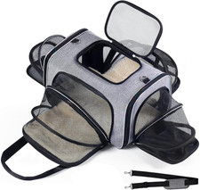 Airline Approved Cat Carrier under Seat, 4-Way Expandable Collapsible Soft-Sid