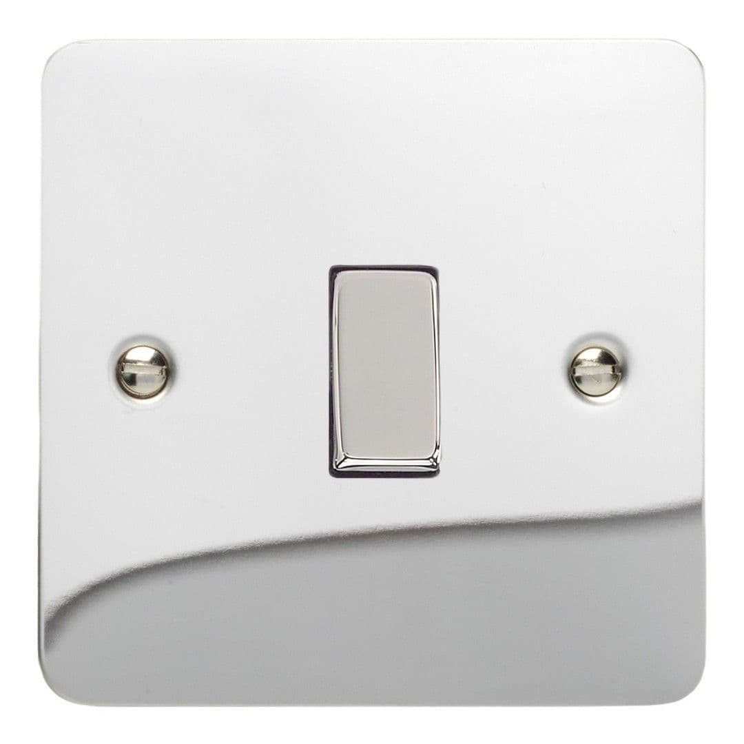 Varilight XFCBR1D Ultraflat Polished Chrome 1 Gang 10A Retractive Switch