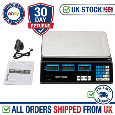 40 kg digitale Preisrechnende Waage Einzelhandel Obst Gemüse Wiegen UK