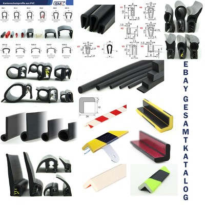 Kantenschutz-Profil Aus Gummi/PVC – Selbstklemmend Für Material 0,5-32mm, Verschiedene Farben