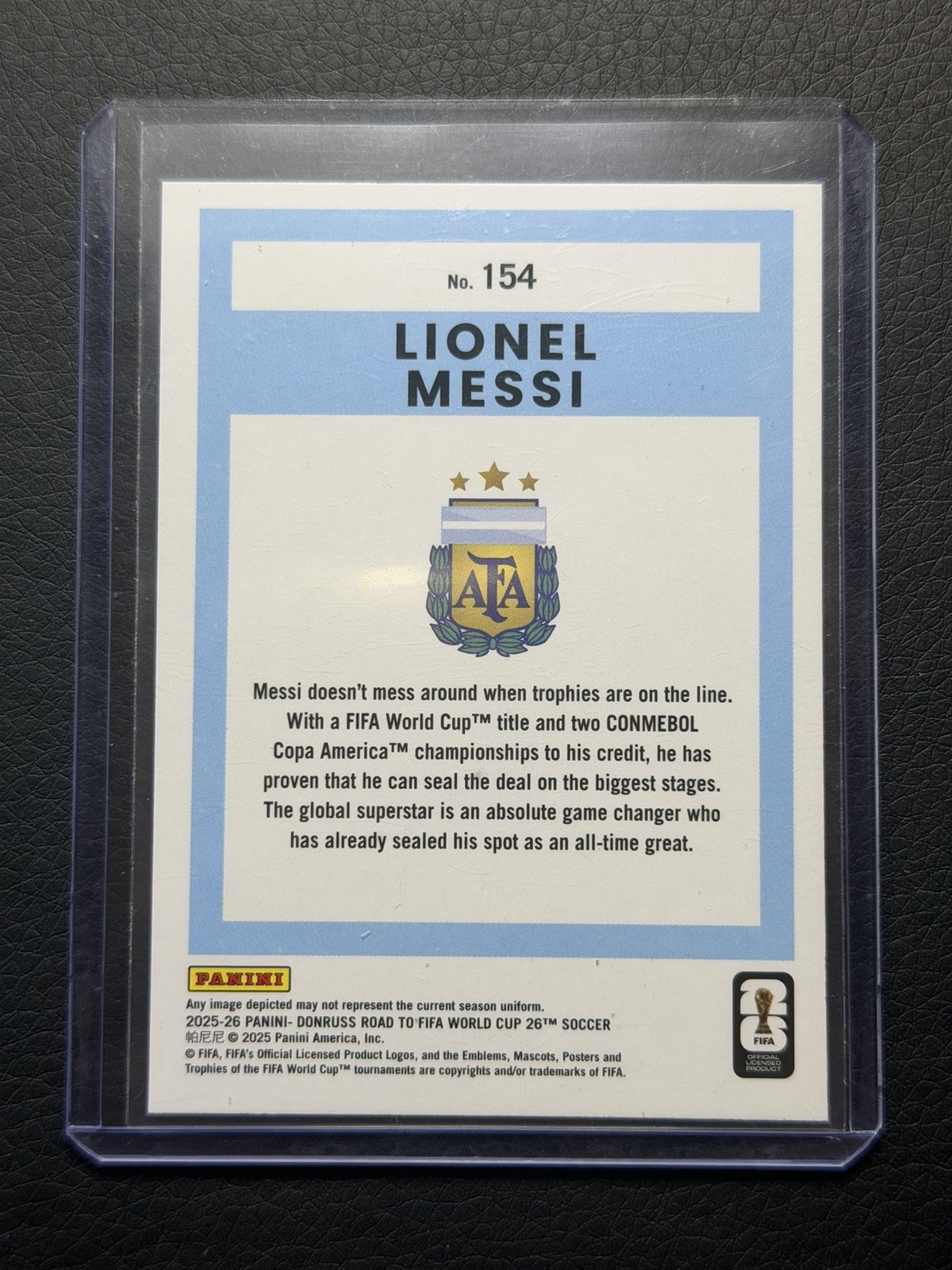 2025-26 Donruss Road To FIFA World Cup Lionel Messi Silver Maze Parallel view 2