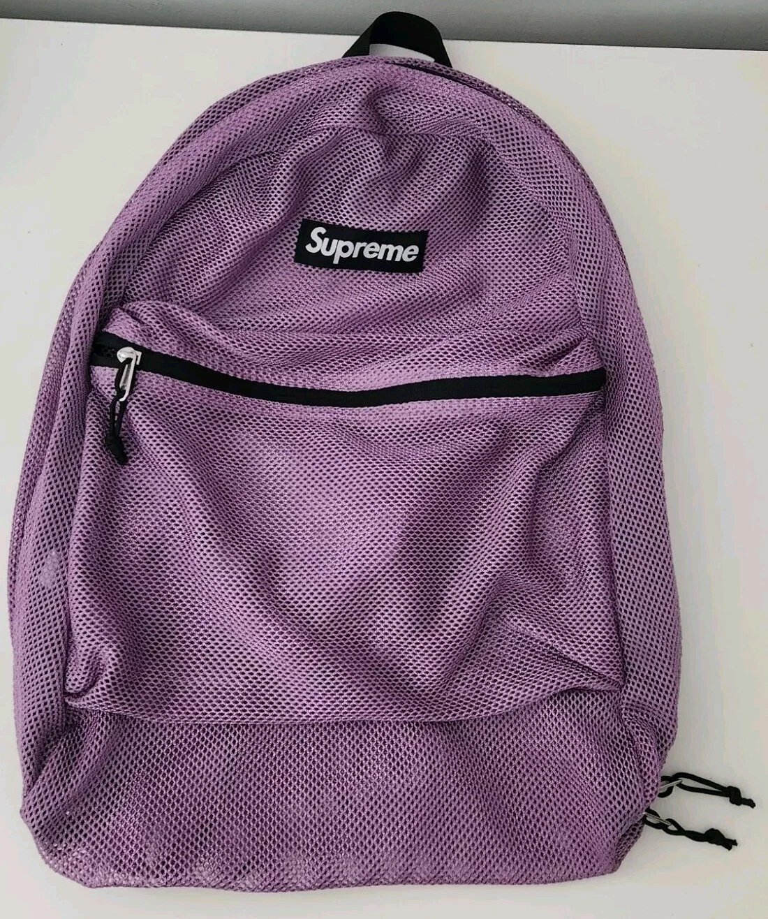 Sac à dos SS16 Supreme maille bleu marine sac boîte rouge logo 