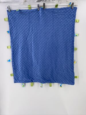Baby Lovey Blue Dotted With Tabs 26 X 31  Blanket Security Blankie