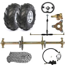32" Rear Axle Kit 7" Wheels Front Steering Assembly Go Kart Golf Cart ATV buggy