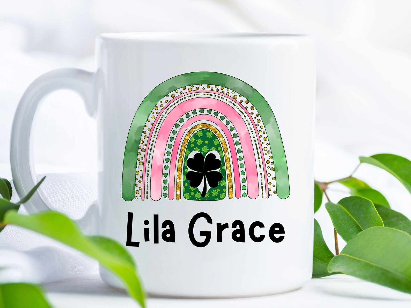 Kid's Personalized St Patrick's Day Mug Customized With Name Children's Name