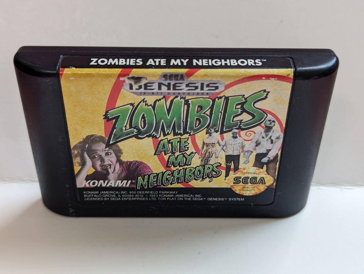 Zombies Ate My Neighbors SEGA GENESIS Game Cartridge Tested +