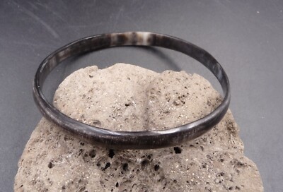 Bracelet Jonc Artisanal En Corne De Zébu De Madagascar - Beige Et Noir - Neuf Avec étiquettes