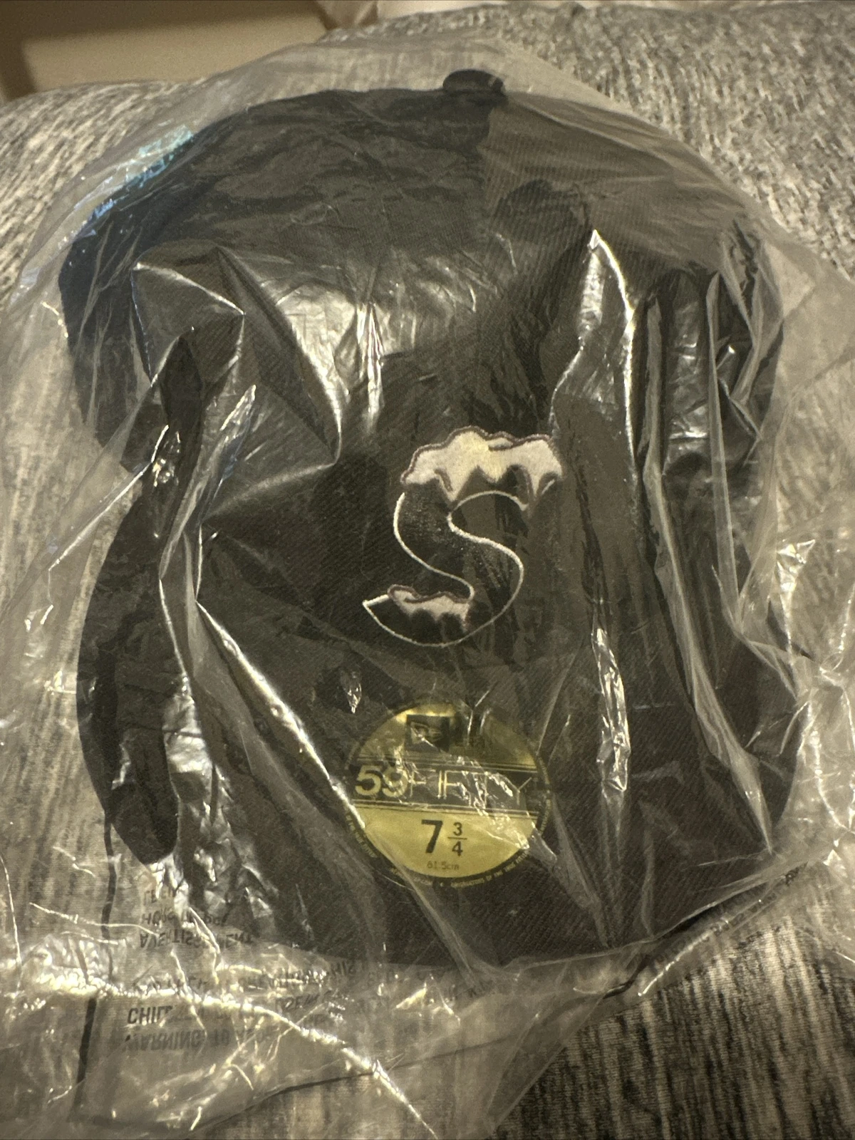 Casquette chapeau Supreme ajustée homme 7 3/4 noir glacé S logo nouvelle ère 100 % laine