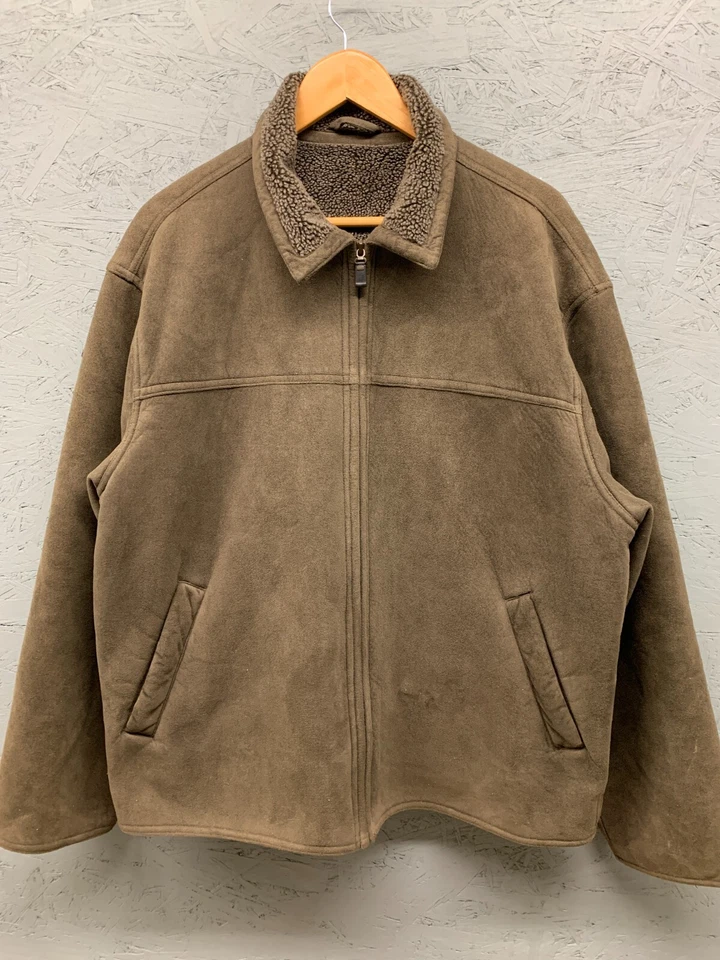 Chaqueta John Henry Para Hombre XL Marrón Cremallera Completa Forrada Sherpa Prendas Exteriores Informales Foto 3 de 4