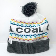 Coal Headwear Grey  White Pom Pom Winter Knit Ski Snowboard Beanie Hat