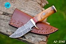 CUSTOM MADE HAND FORGED DAMASCUS STEEL BLADE SKINNER HUNTTING CAMPING KNIFE-2142