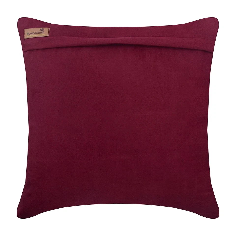 Funda de cojín púrpura 16"x16", decoración de sofá imitación gamuza - Borgoña profunda Love Tune Foto 3 de 3