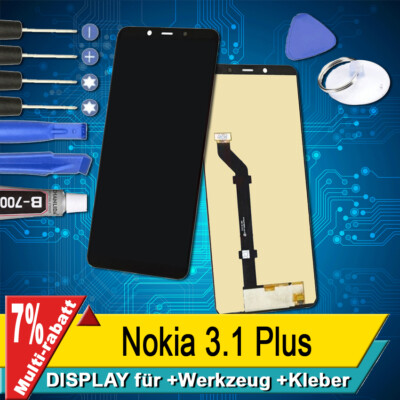 Display Für Nokia 3.1 Plus Komplettes Bildschirm Lcd Touch Schwarz +