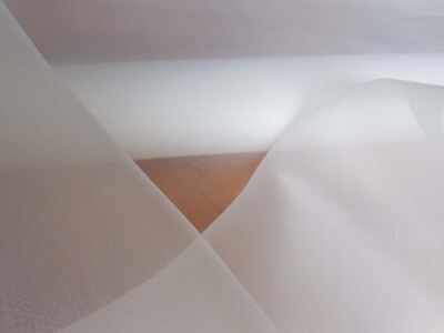 0,5 m Organza 5.0 weiß 100% Seide  136cm breit 30g/lfm