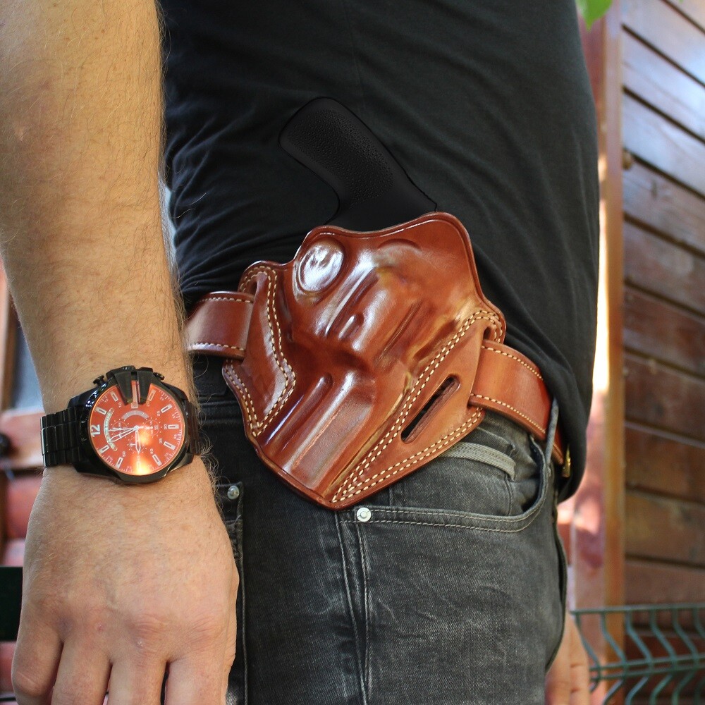 Leather OWB Pancake Holster Fits, Colt Cobra New 38 Special 2