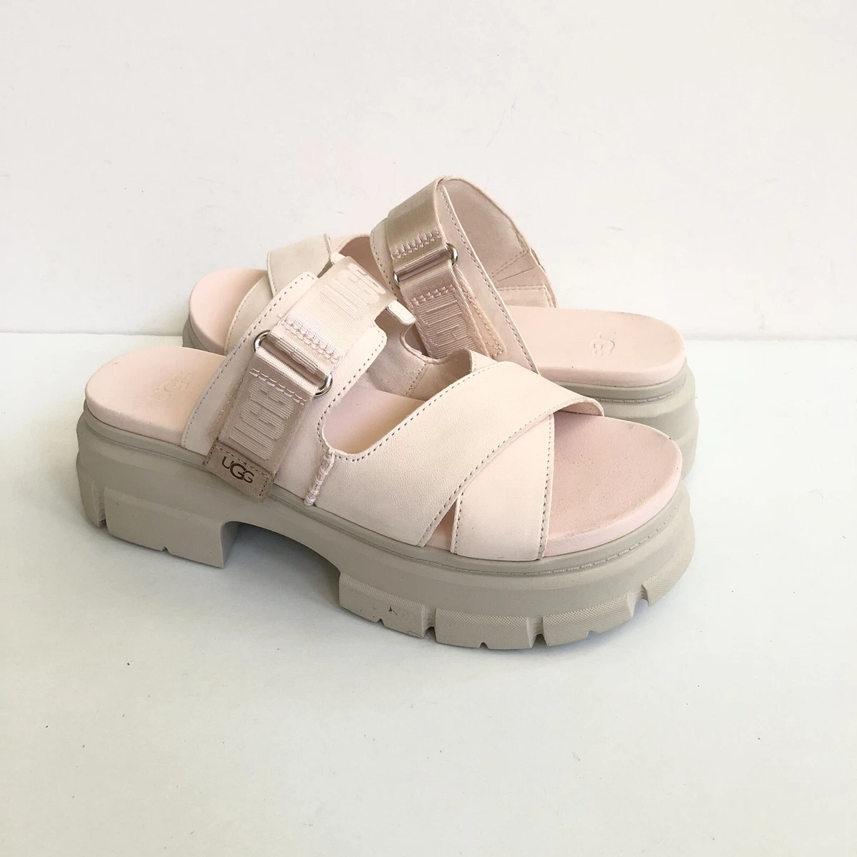 UGG ASHTON SLIDE ROSY BEIGE CHUNKY SLIDE SANDALS US 10 EU 41