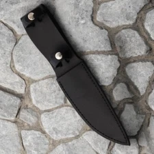 Fixed Blade Knife Sheath Fits Blades up to 10in In Overall Length Black Leather
