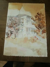 Original Watercolors By Peg Humphreys, Victorian & Mansion 22"x 16"