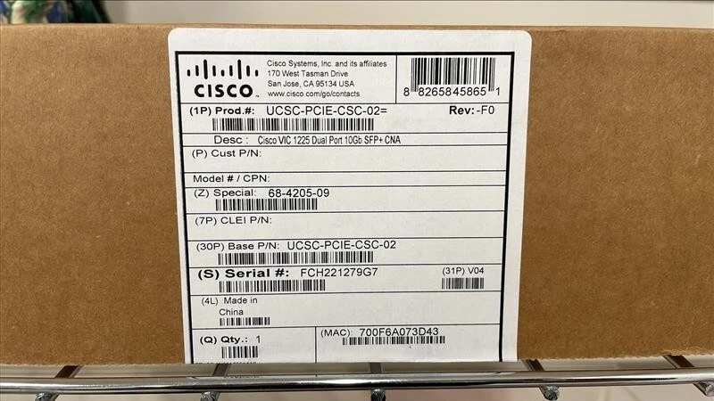 New in Box Cisco UCSC-PCIE-CSC-02 10gb Ethernet Virtual Interface Card - Image 2 of 3