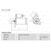 Bosch Anlasser Starter 1.1Kw FüR VW Golf IV Bora Audi A3 TT 0 986 016 300