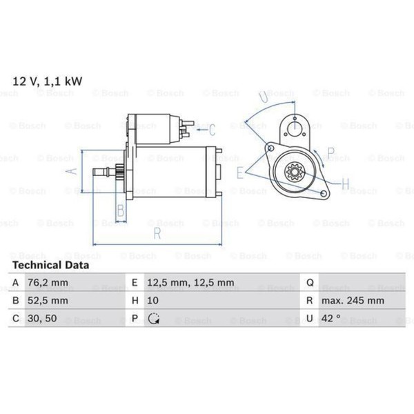 Bosch Anlasser Starter 1.1Kw FüR VW Golf IV Bora Audi A3 TT 0 986 016 300-image
